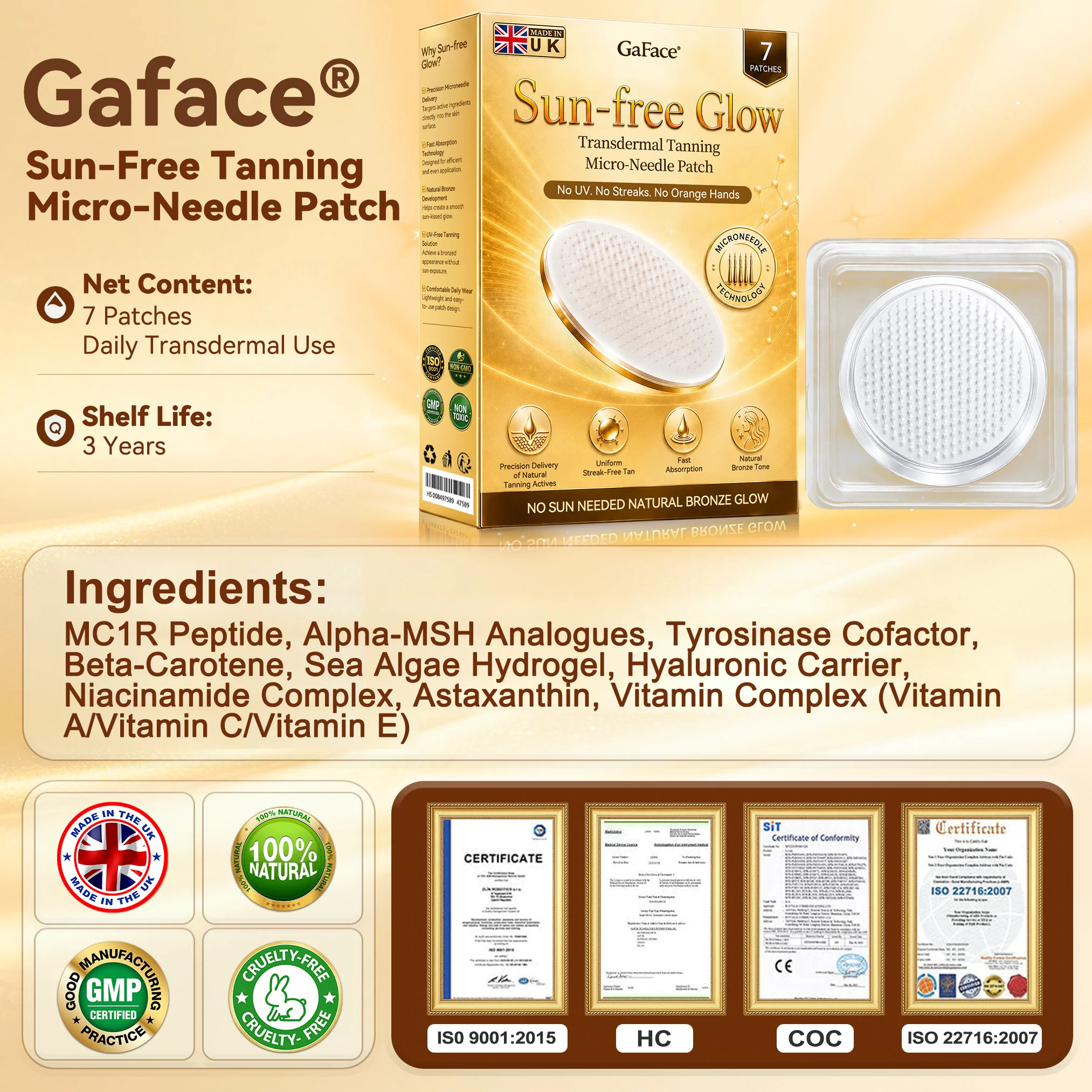Gaface Sun-Free Tanning Micro-Needle Patch