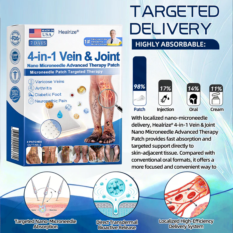 Healrize® 4-in-1 Vein & Joint Nano Microneedle Advanced Therapy Patch