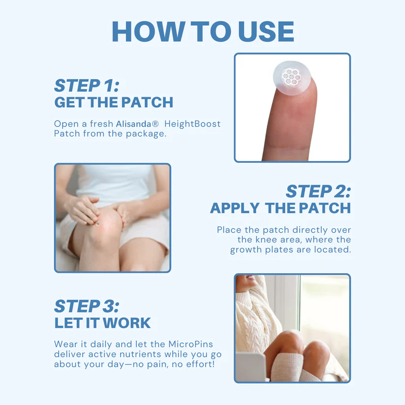 Alisanda®HeightBoost MicroPin Growth & Stretch Patch